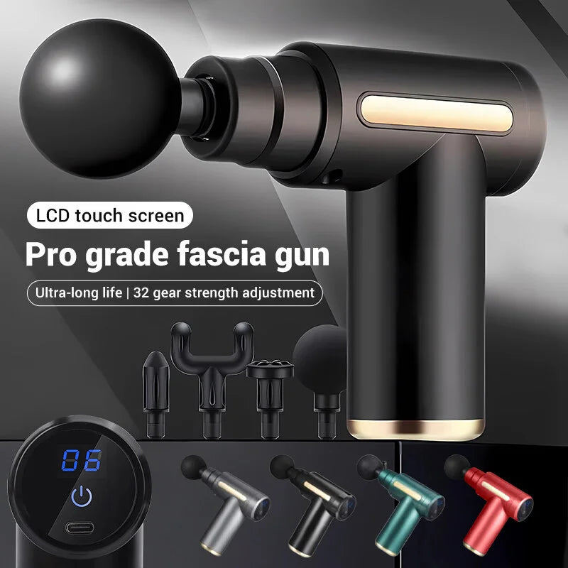 Fascial Massage Gun Electric Percussion Pistol Massager for Deep Tissue Relaxation