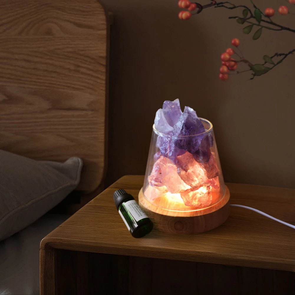 C2 Natural Himalayan Salt Table Lamp Essential Oil Diffuser Light