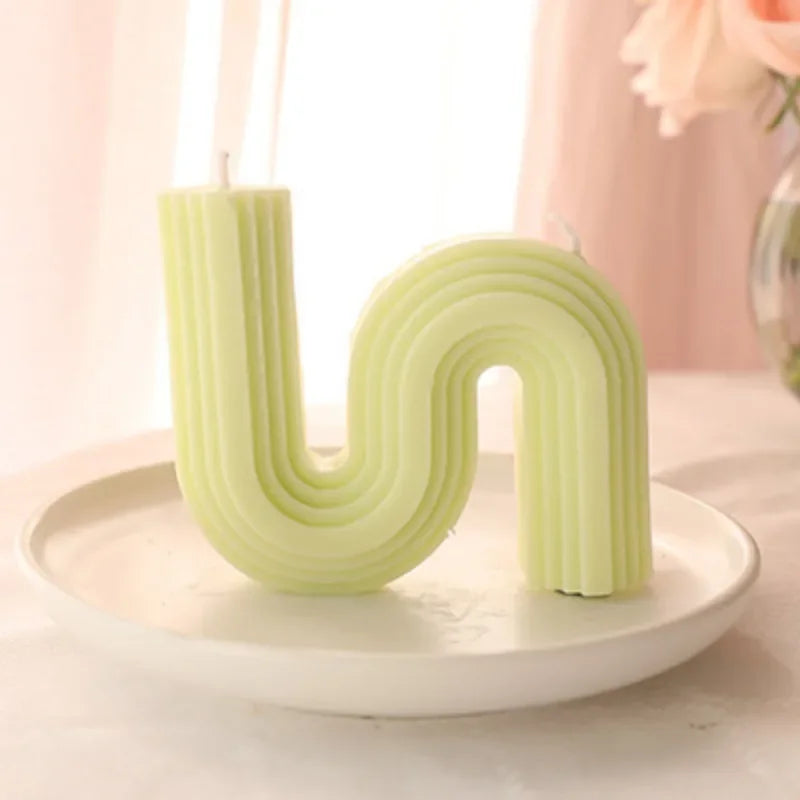 Geometry Unique Candle Wave U Shape Unscented Hand Poured Soy Candles