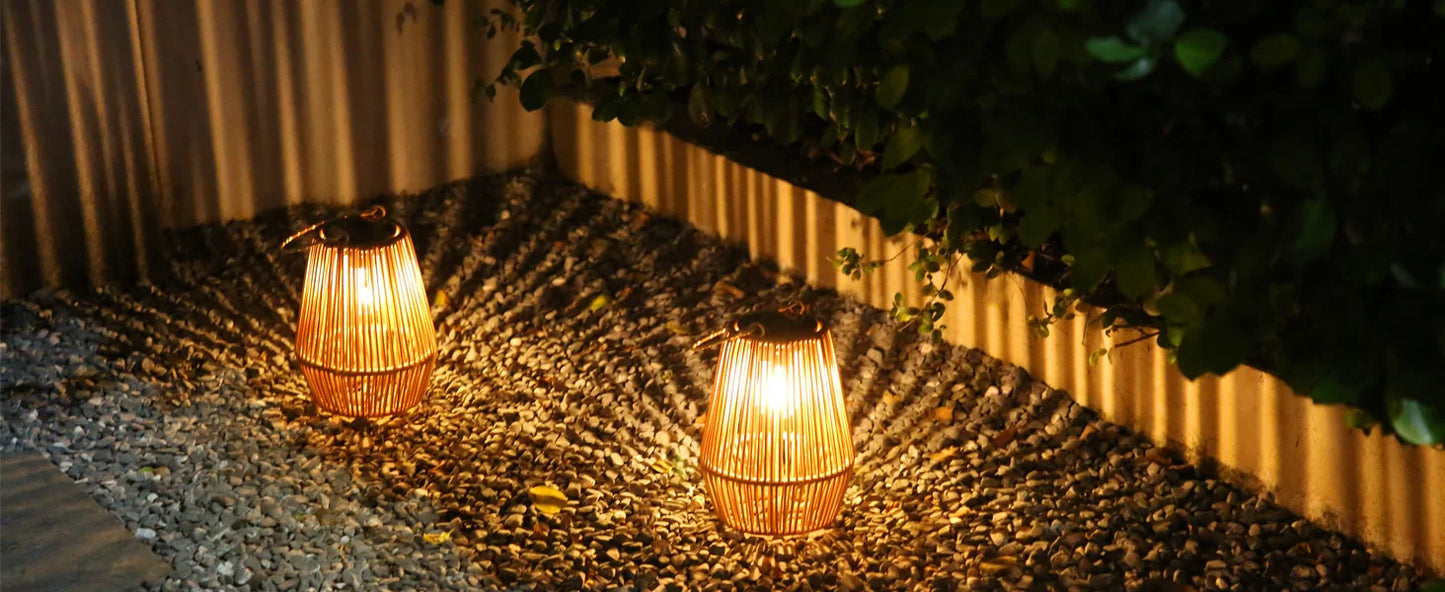 Hand Woven 0.6W Solar Outdoor Lights Villa Landscape Light