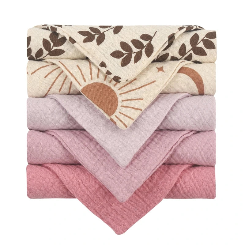 5 Pcs Towel Baby Face Cloth Soft Cotton Bath Towels