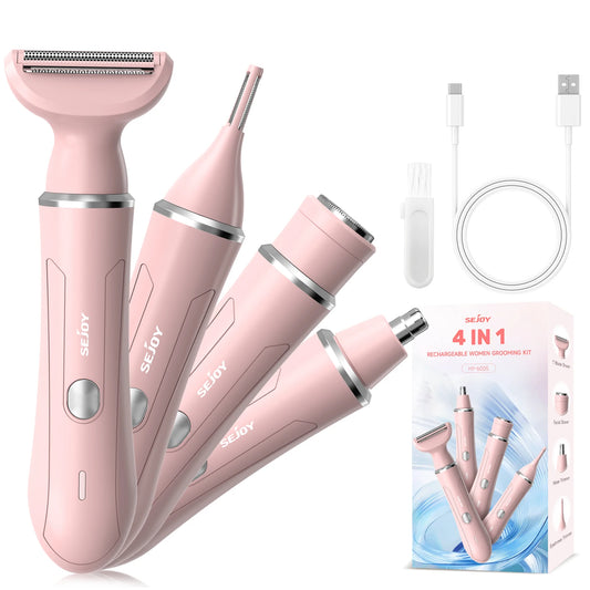 Sejoy 4 In 1 Electric Lady Shaver Portable for Effortless Hair Removal