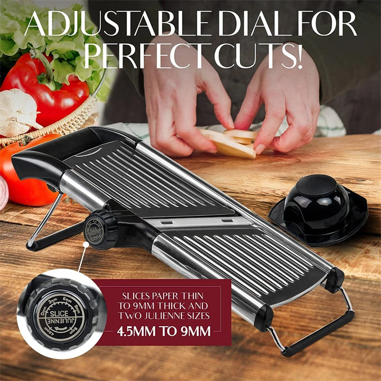 LMETJMA Adjustable Mandoline Slicer Stainless Steel Chopper