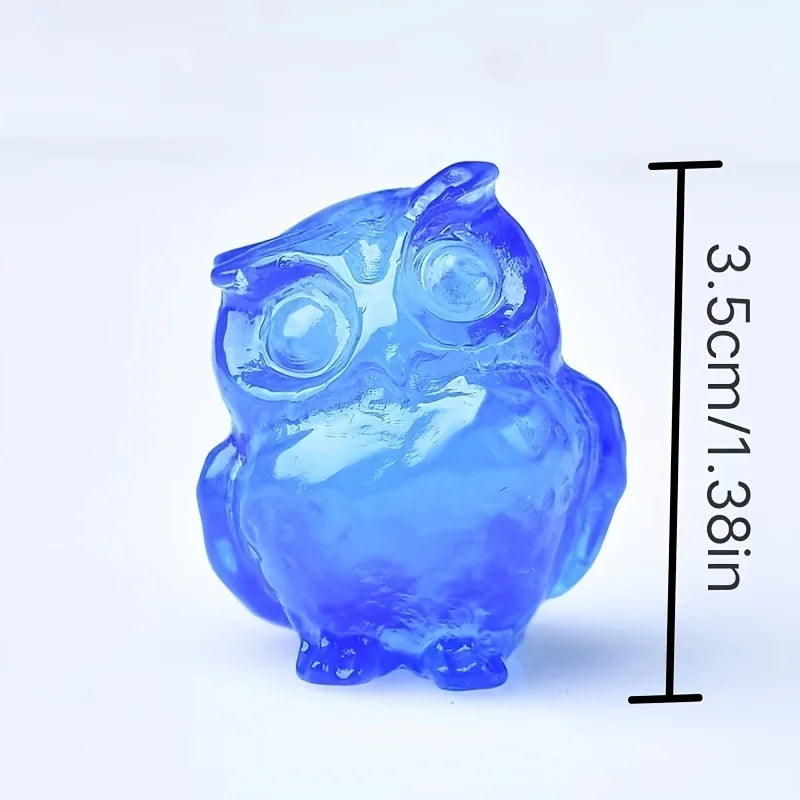 1pc 3.5cm Crystal Carved Owl Meditation Stone Gift