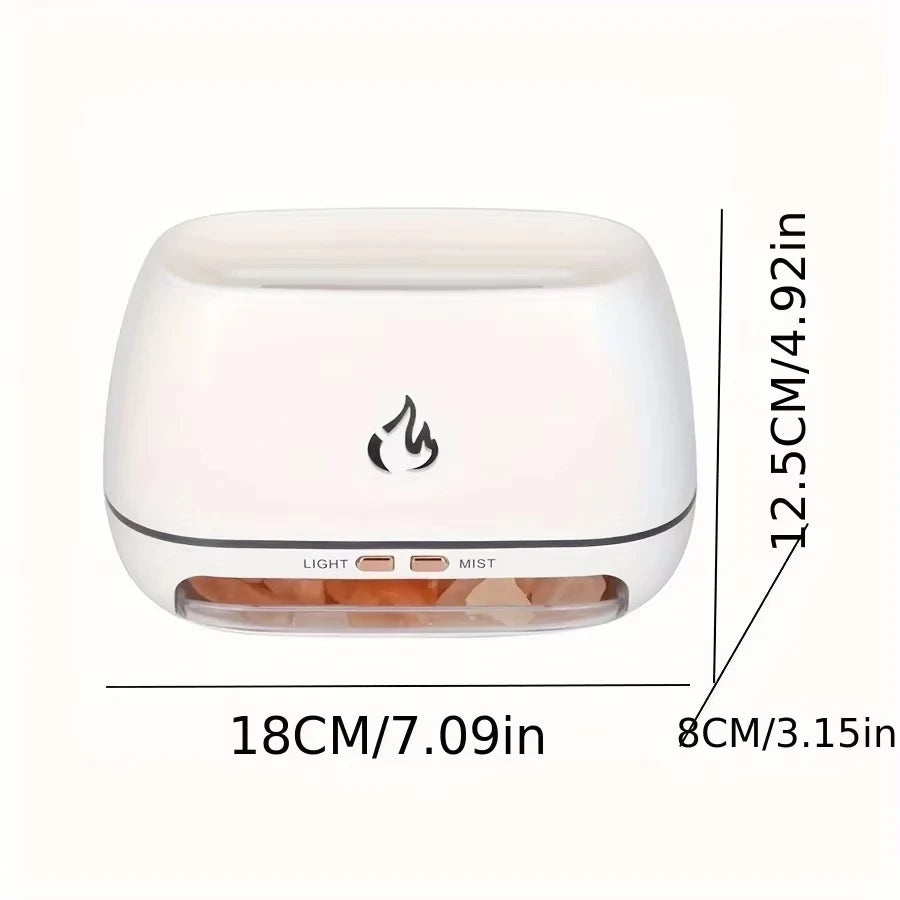 New Himalayan Crystal Salt Stone Aroma Humidifier with 3D Night Light