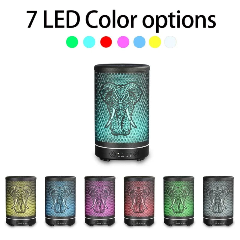 Mini Elephant Aromatherapy Essential Oil Diffuser with LED Lamp