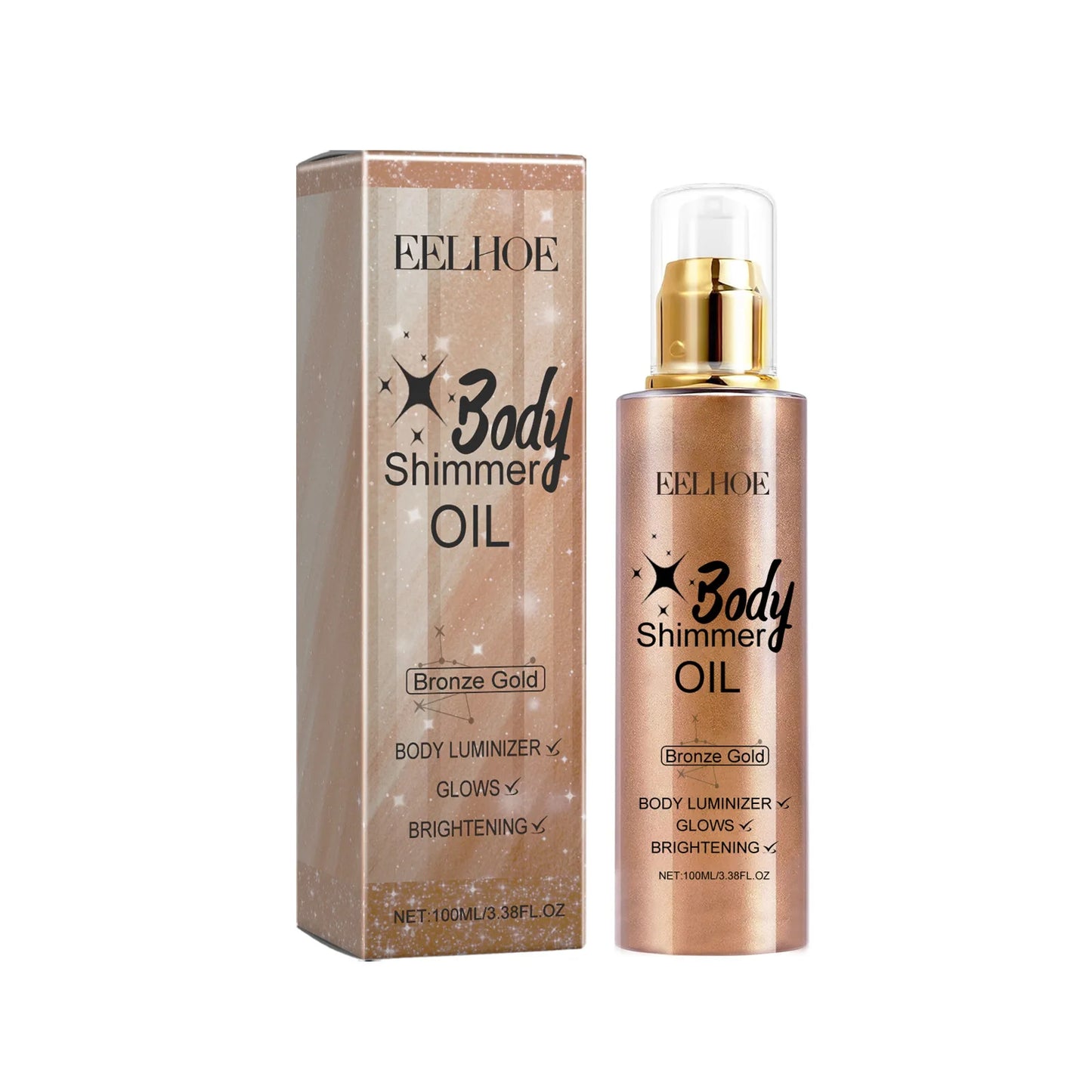 EELHOE 3D Body Oil with Shimmer for Moisturized Radiance