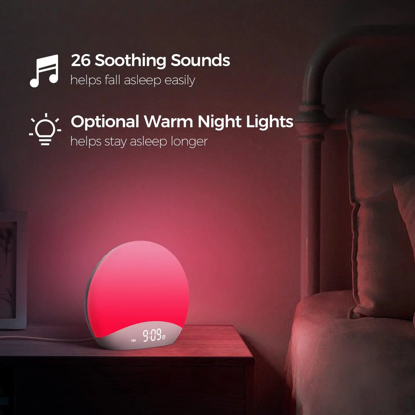 KERCHAN Sound Machine Sunrise Alarm Clock with Night Light