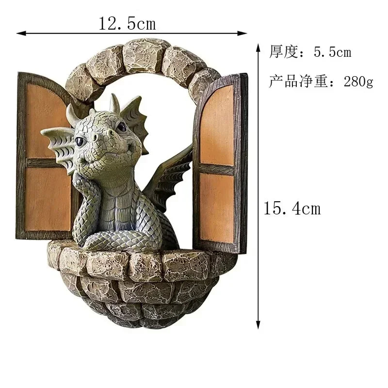 Solar Powered Outdoor Garden Dragon Statue for Meditation