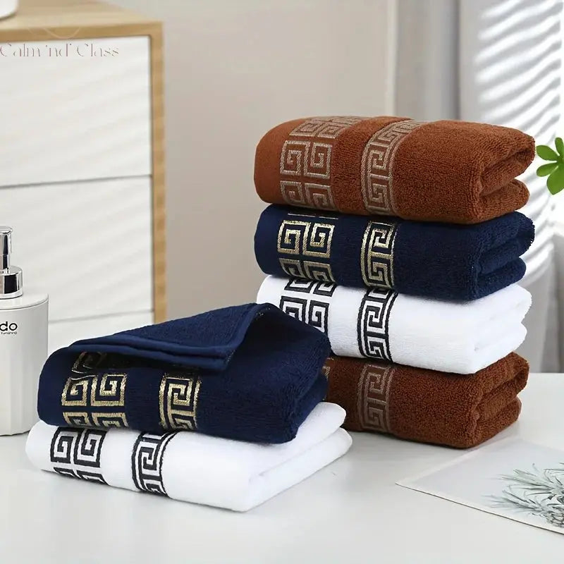 Set of 3 Cotton Bathroom Towels Sets 2pcs Hand Face Towel 35x75cm and 1pcs Big Bath Towels 70X140cm Washcloths Gift Towels 수건 세트 Calm and Class