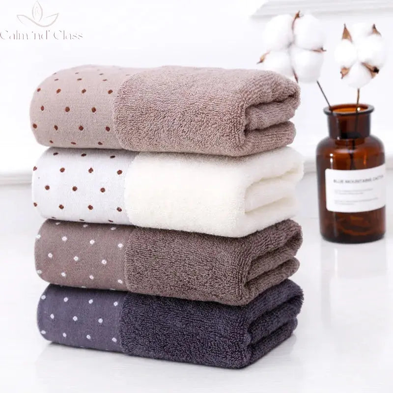 Set of 3 Cotton Bathroom Towels Sets 2pcs Hand Face Towel 35x75cm and 1pcs Big Bath Towels 70X140cm Washcloths Gift Towels 수건 세트 Calm and Class