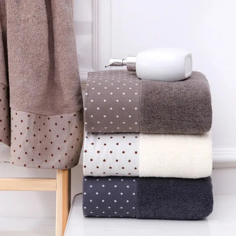 Set of 3 Cotton Bathroom Towels Sets 2pcs Hand Face Towel 35x75cm and 1pcs Big Bath Towels 70X140cm Washcloths Gift Towels 수건 세트 Calm and Class