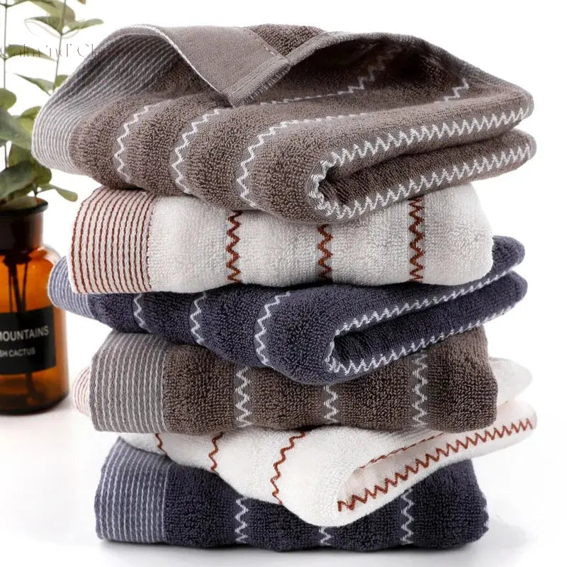 Set of 3 Cotton Bathroom Towels Sets 2pcs Hand Face Towel 35x75cm and 1pcs Big Bath Towels 70X140cm Washcloths Gift Towels 수건 세트 Calm and Class