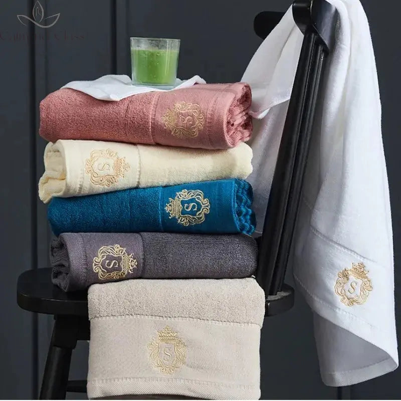 Set of 3 Cotton Bathroom Towels Sets 2pcs Hand Face Towel 35x75cm and 1pcs Big Bath Towels 70X140cm Washcloths Gift Towels 수건 세트 Calm and Class