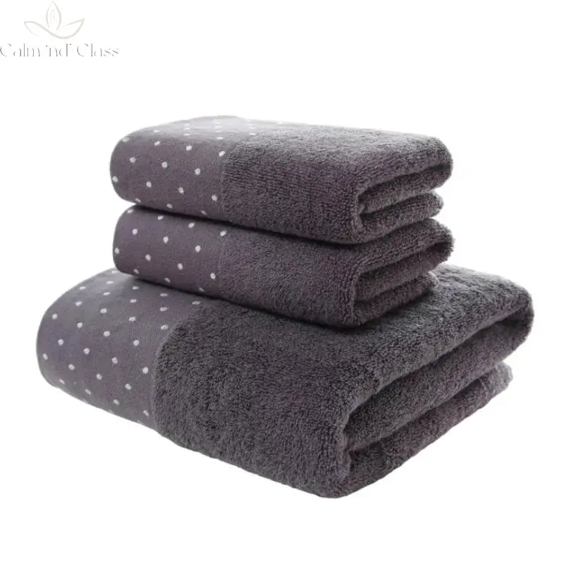 Set of 3 Cotton Bathroom Towels Sets 2pcs Hand Face Towel 35x75cm and 1pcs Big Bath Towels 70X140cm Washcloths Gift Towels 수건 세트 Calm and Class