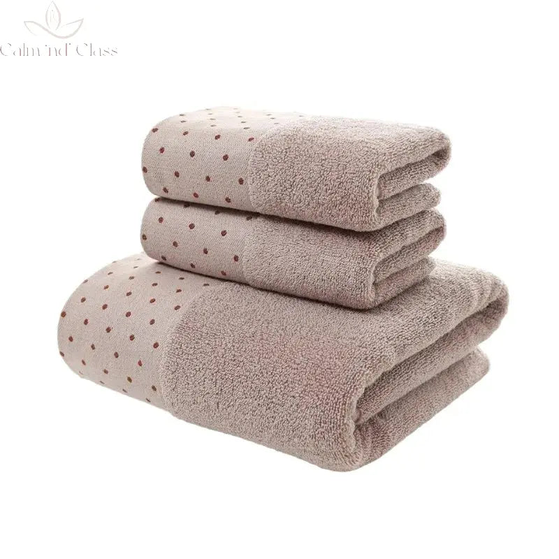 Set of 3 Cotton Bathroom Towels Sets 2pcs Hand Face Towel 35x75cm and 1pcs Big Bath Towels 70X140cm Washcloths Gift Towels 수건 세트 Calm and Class