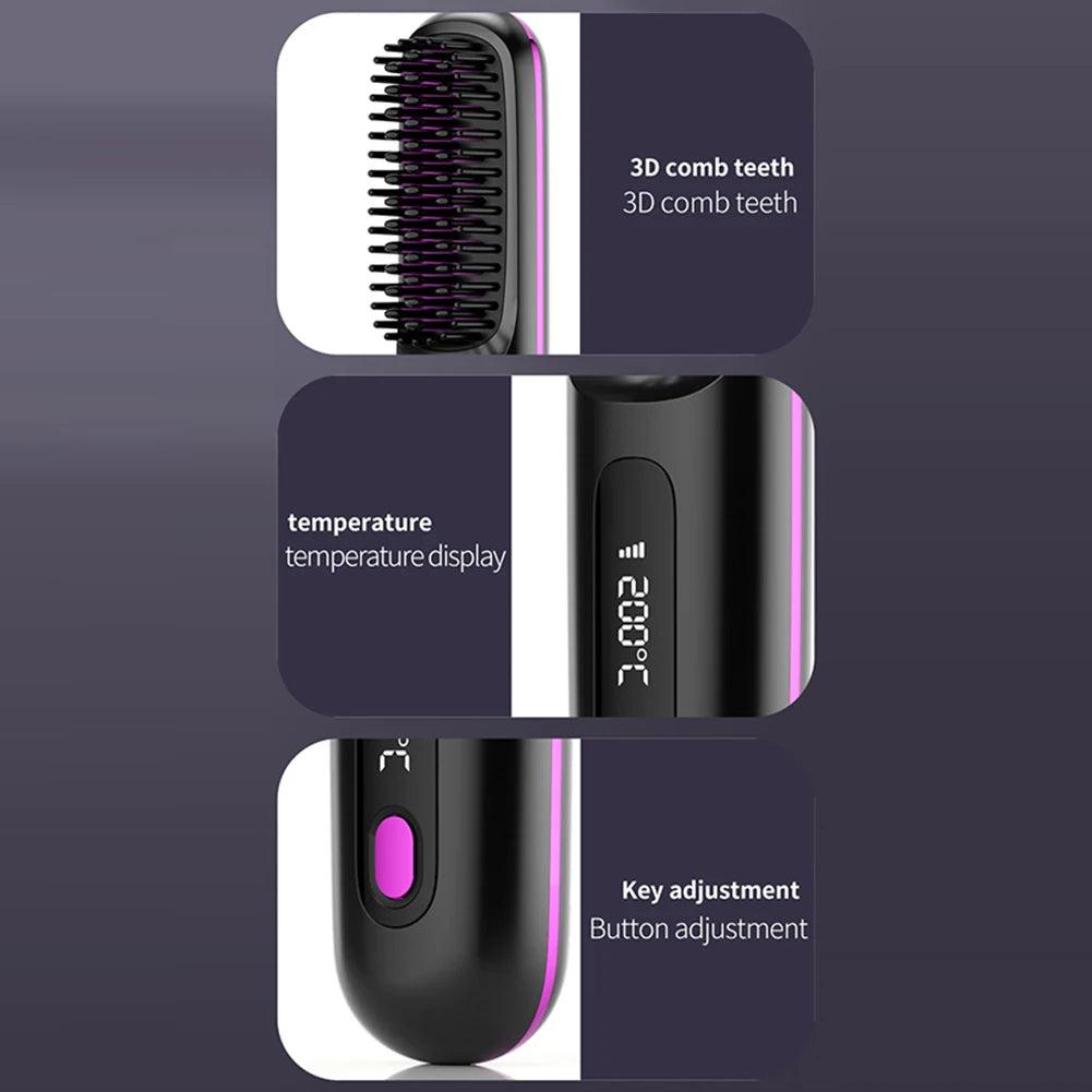 Digital Display Hair Straightening Comb for Women Female