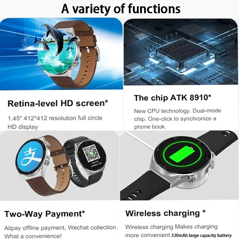 NFC Smart Watch Men GT2 Pro AMOLED HD Heart Rate Bluetooth