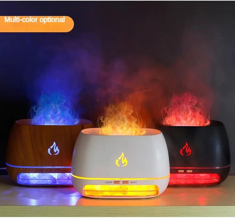 New Himalayan Crystal Salt Stone Aroma Humidifier with 3D Night Light