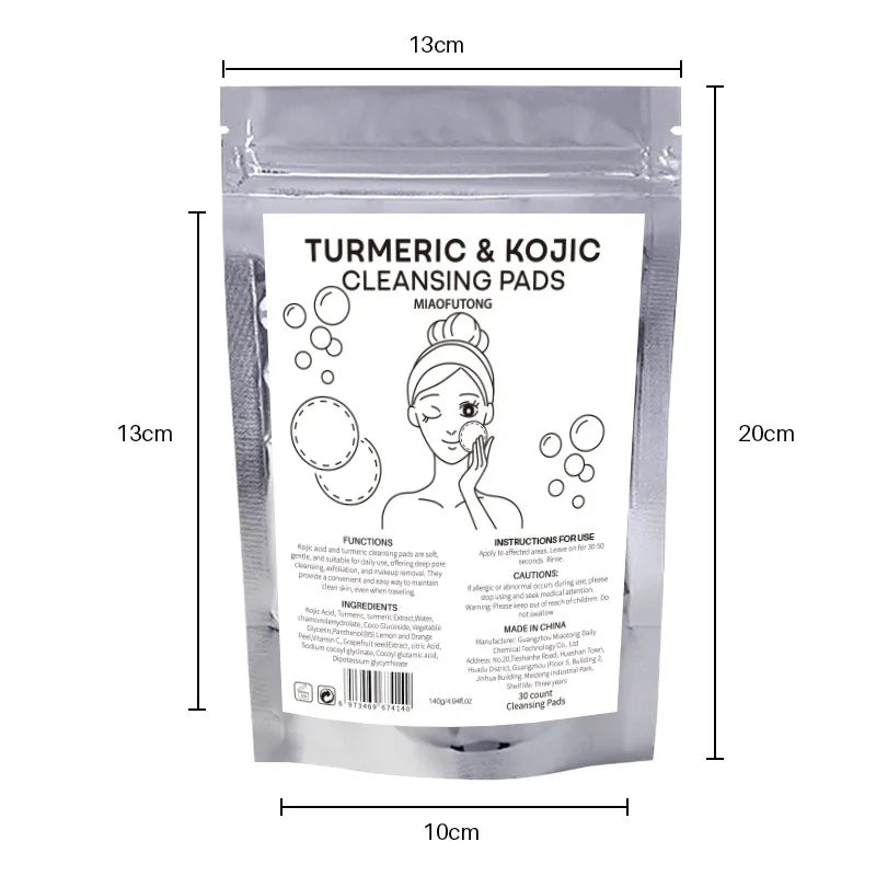 Turmeric Cleansing Pads Kojic Acid Helps Balance Skin Oil