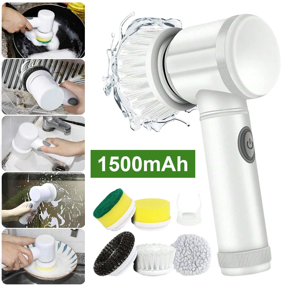 Electric Spin Scrubber USB Rechargeable Wireless Cleaning Brush