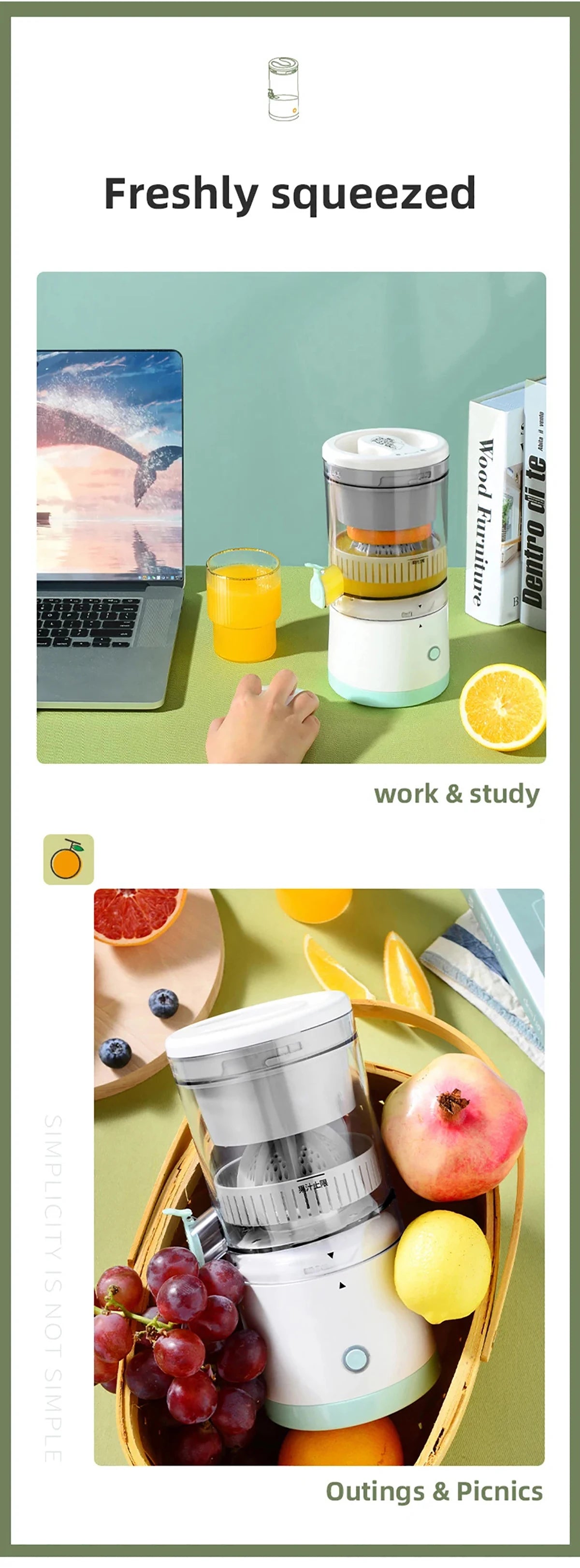 Multi-Function Portable Electric Juicer USB Rechargeable Mixing Bottle for Summer Smoothies and Lemon Juice Home Use