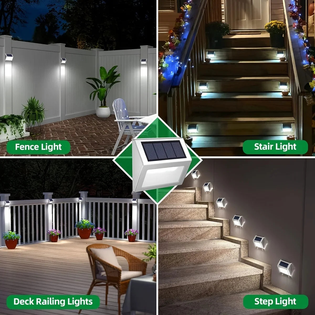 1~10pcs Solar Stair Lights Waterproof Yard Garden Light for Outside Patio Stainless Steel Solar Lamp