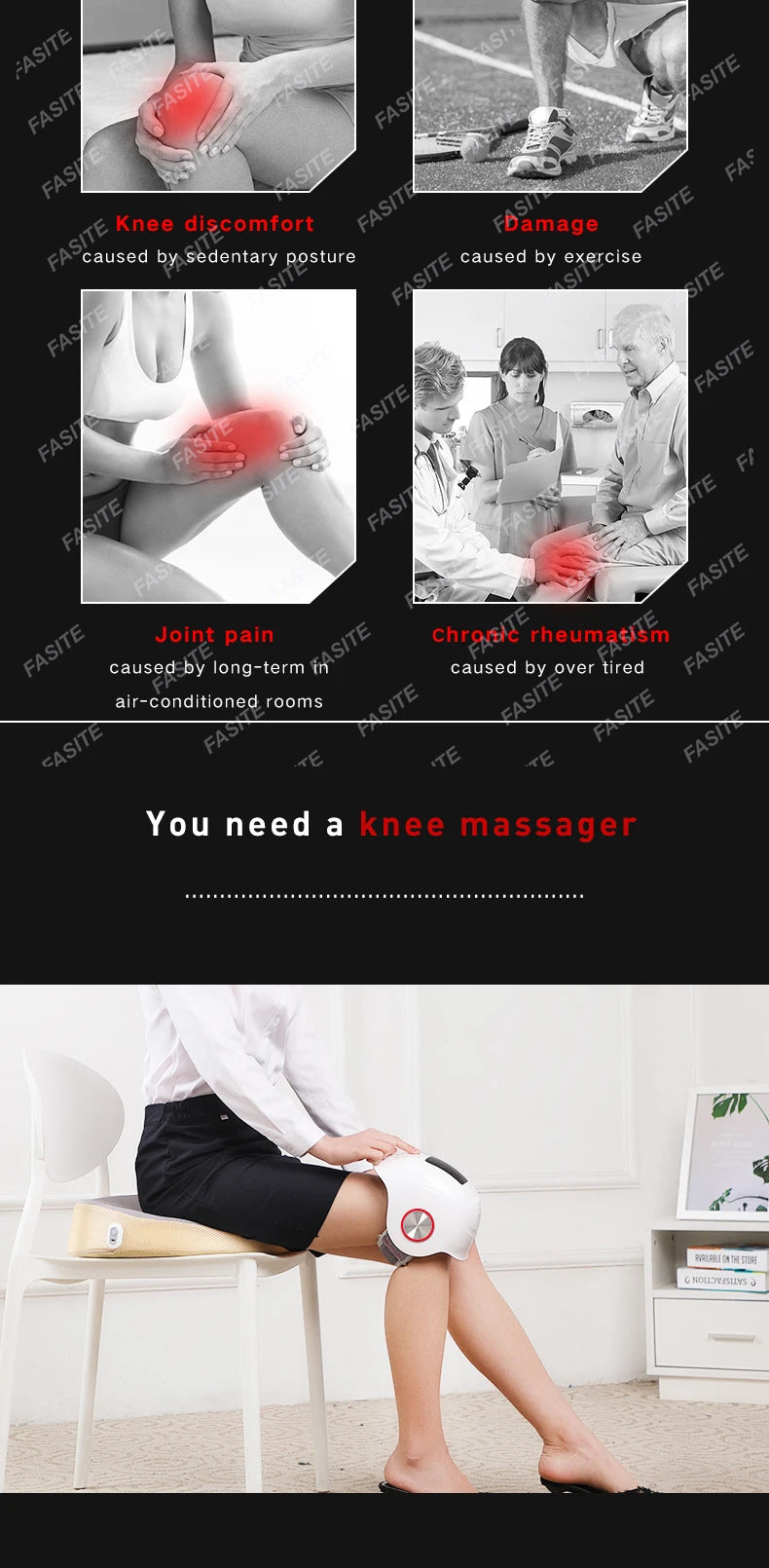 Most Popular Knee Cordless Massage Electric Brace for Pain Relief