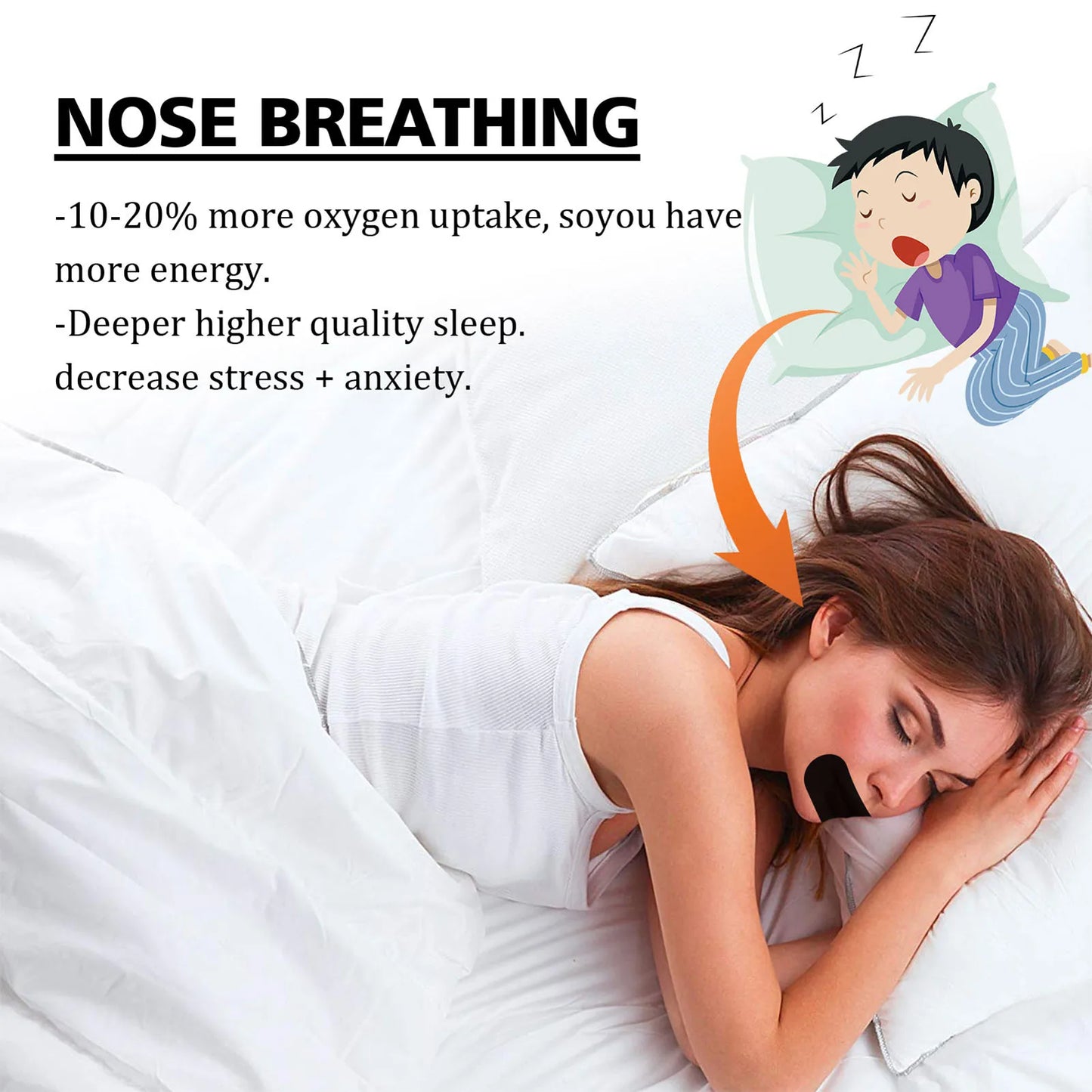 60Pcs Mouth Tape Sleeping Keep Mouth Close Prevent Snoring