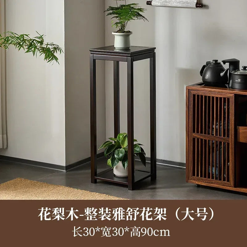 Chinese Style Plant Shelf Retro Bamboo Flower Stand Organizer