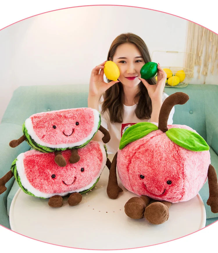 Watermelon Plush Cuddly Pillow Sleeping Cherry Doll Gift