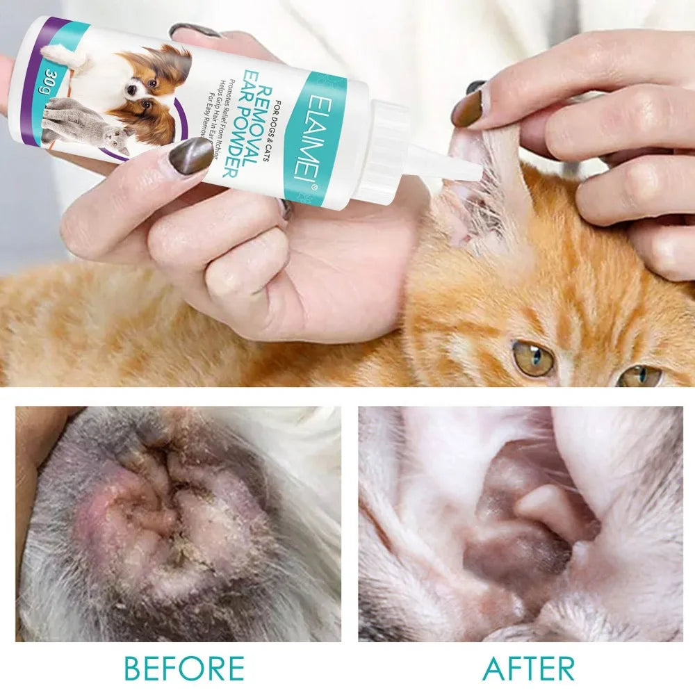 Pet Ear Powder for Dogs and Cats Easy Ear Health Care