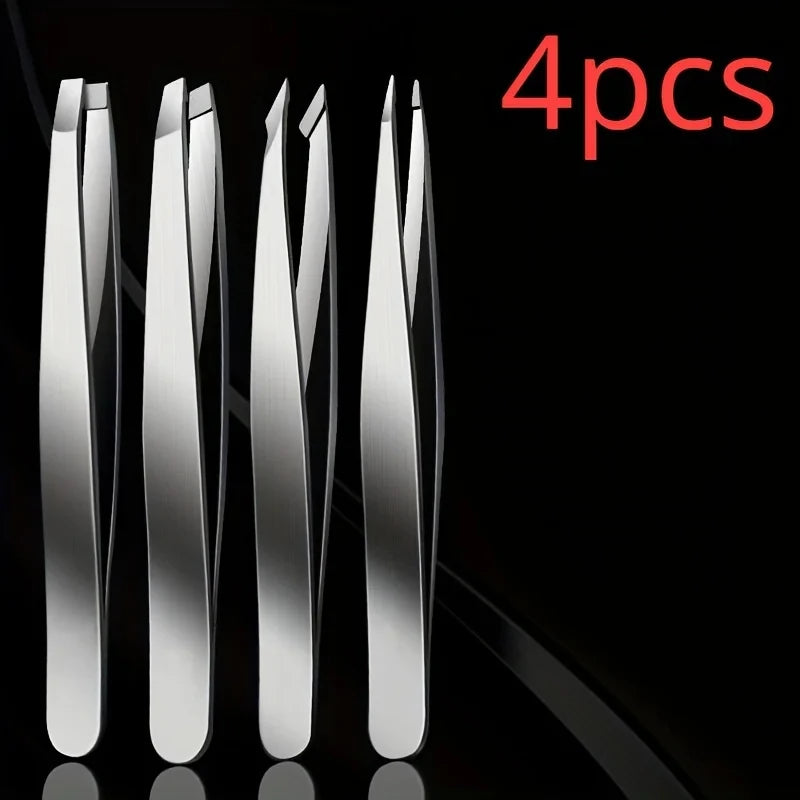 4Piece Set Professional Tweezers Set For Effortless Hair Removal