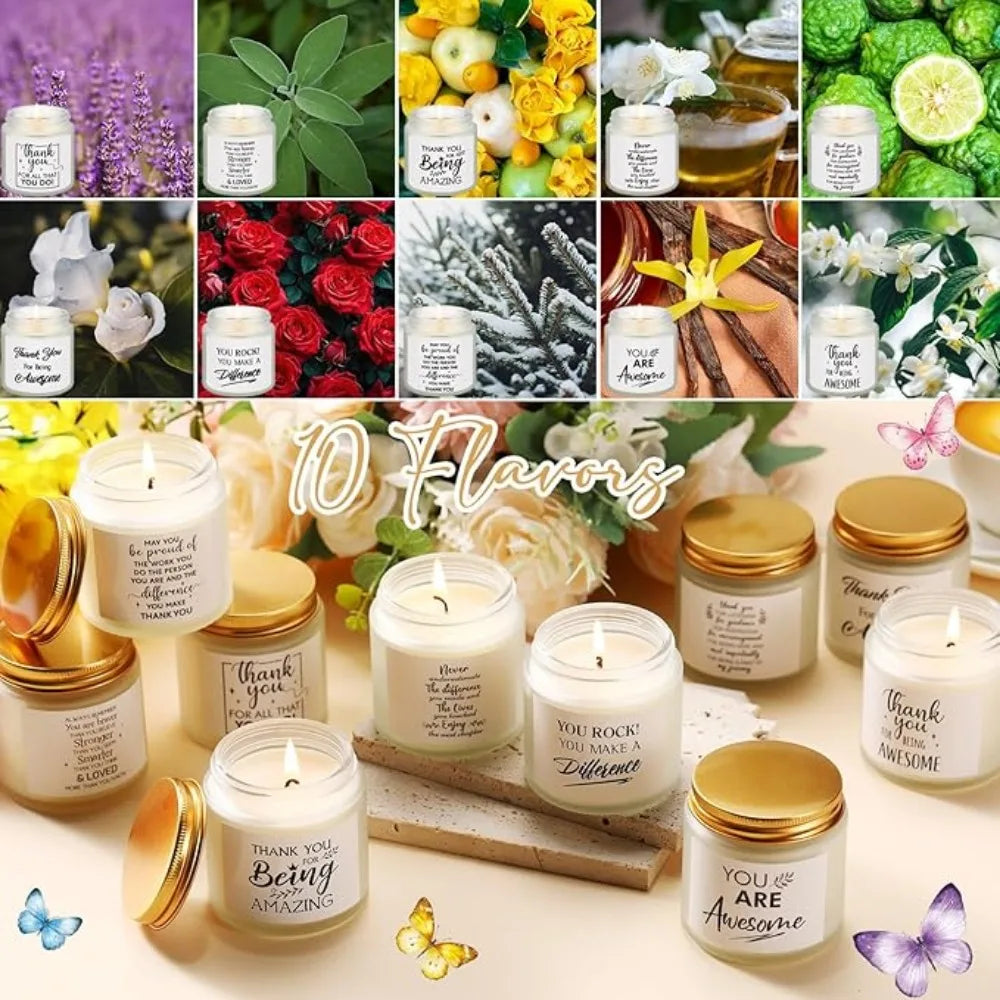 20 Pcs Thank You Candles Bulk Inspirational Gifts for Employees