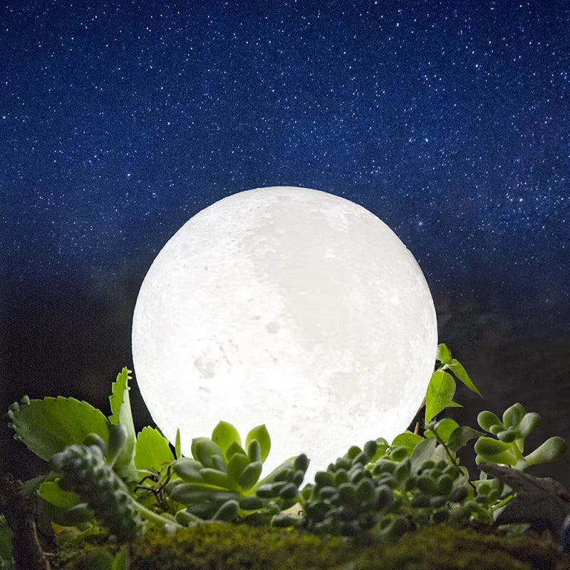 Moon Lamp Led Night Light Battery Powered with Stand Decor