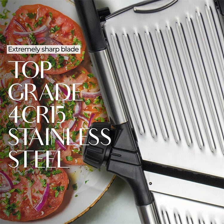 LMETJMA Adjustable Mandoline Slicer Stainless Steel Chopper