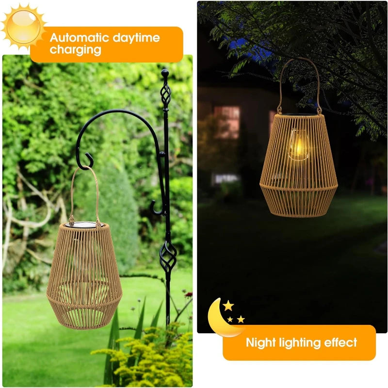 Hand Woven 0.6W Solar Outdoor Lights Villa Landscape Light