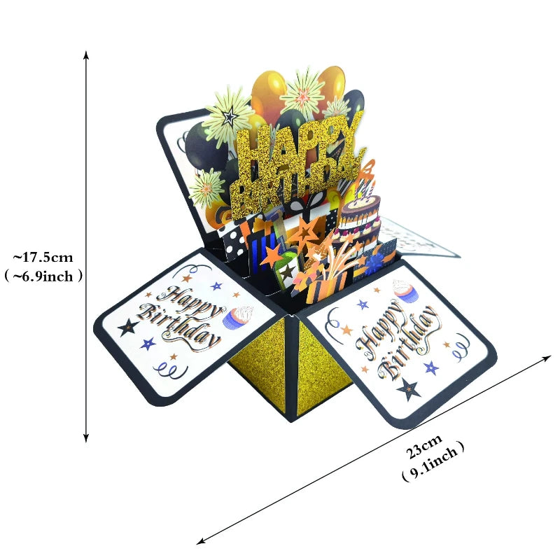 2025 Happy Birthday Card 3D PopUp Gift for Kids and Adults