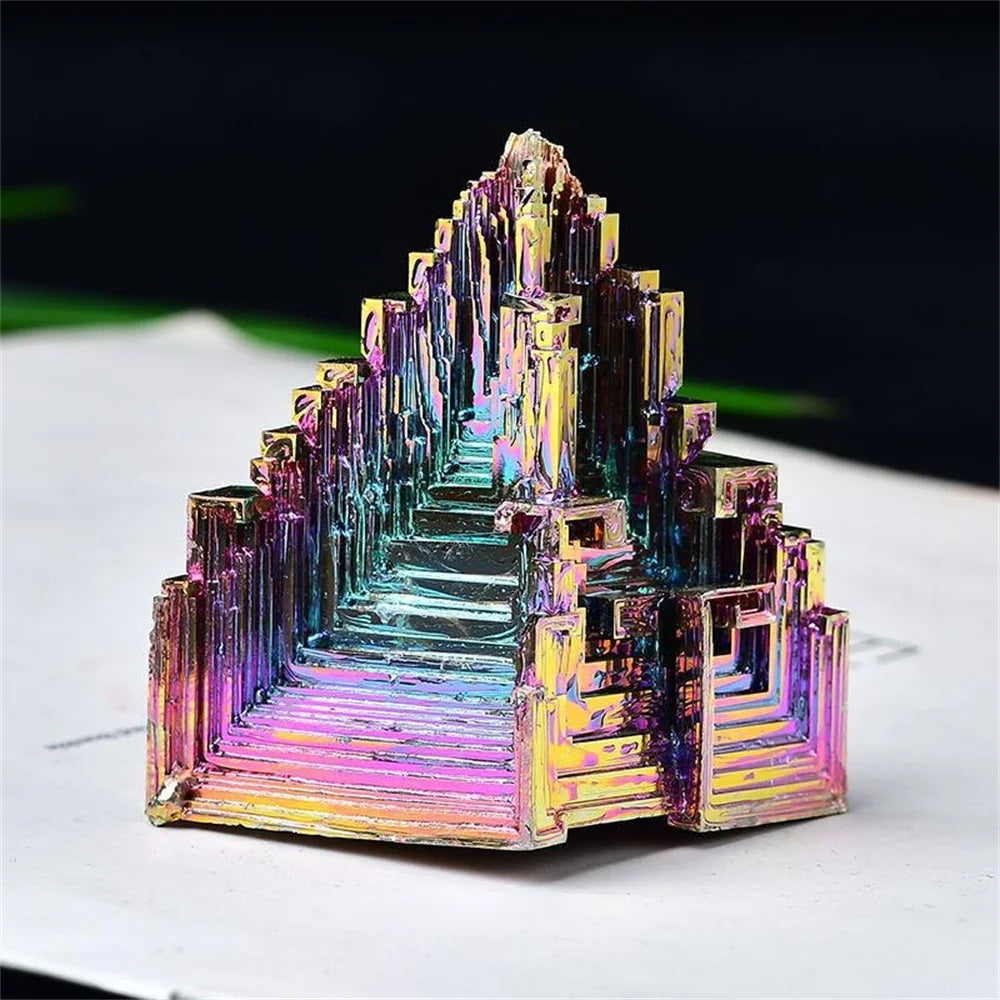 Natural Bismuth Tower Metal Pyramid Stones for Reiki Healing