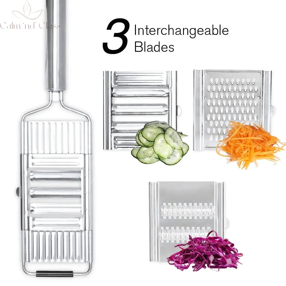 Shredder Cutter Stainless Steel Grater Portable Manual Vegetable Slicer Easy Clean Grater Multi Purpose Home Kitchen Tool Calm and Class