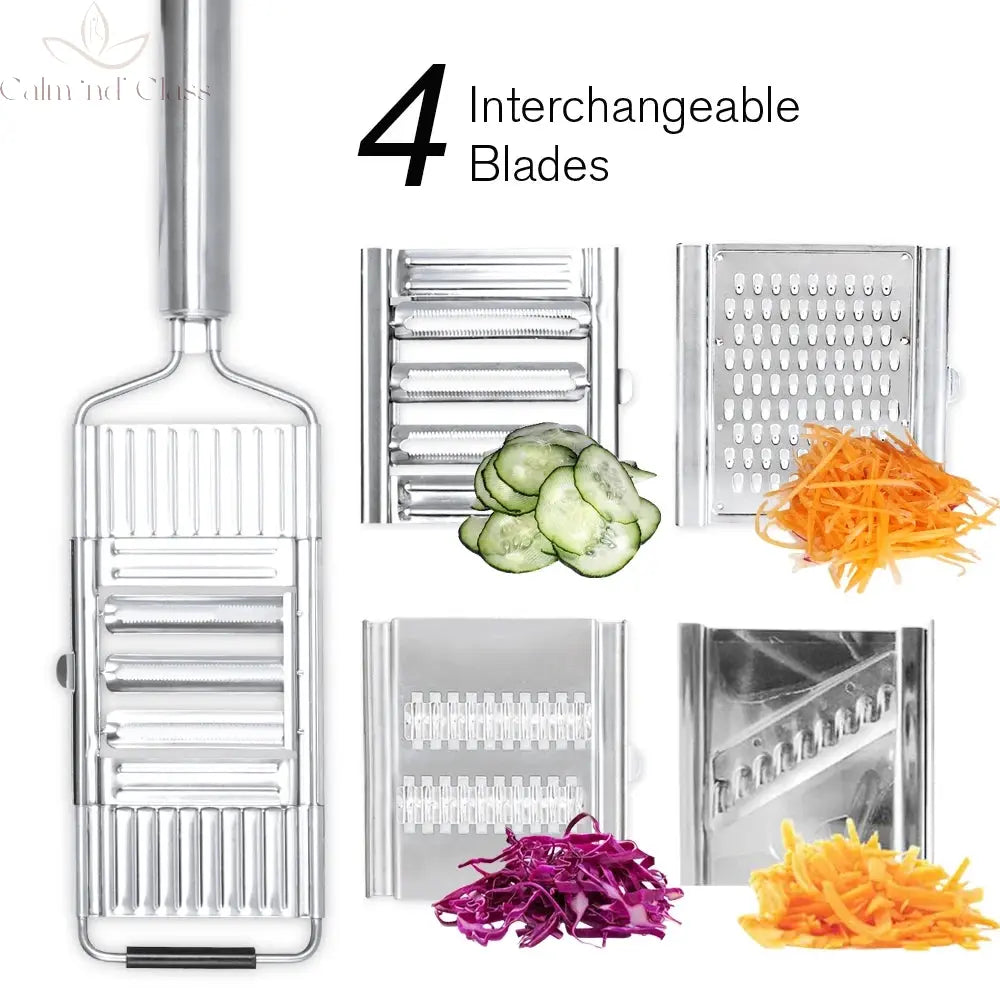 Shredder Cutter Stainless Steel Grater Portable Manual Vegetable Slicer Easy Clean Grater Multi Purpose Home Kitchen Tool Calm and Class