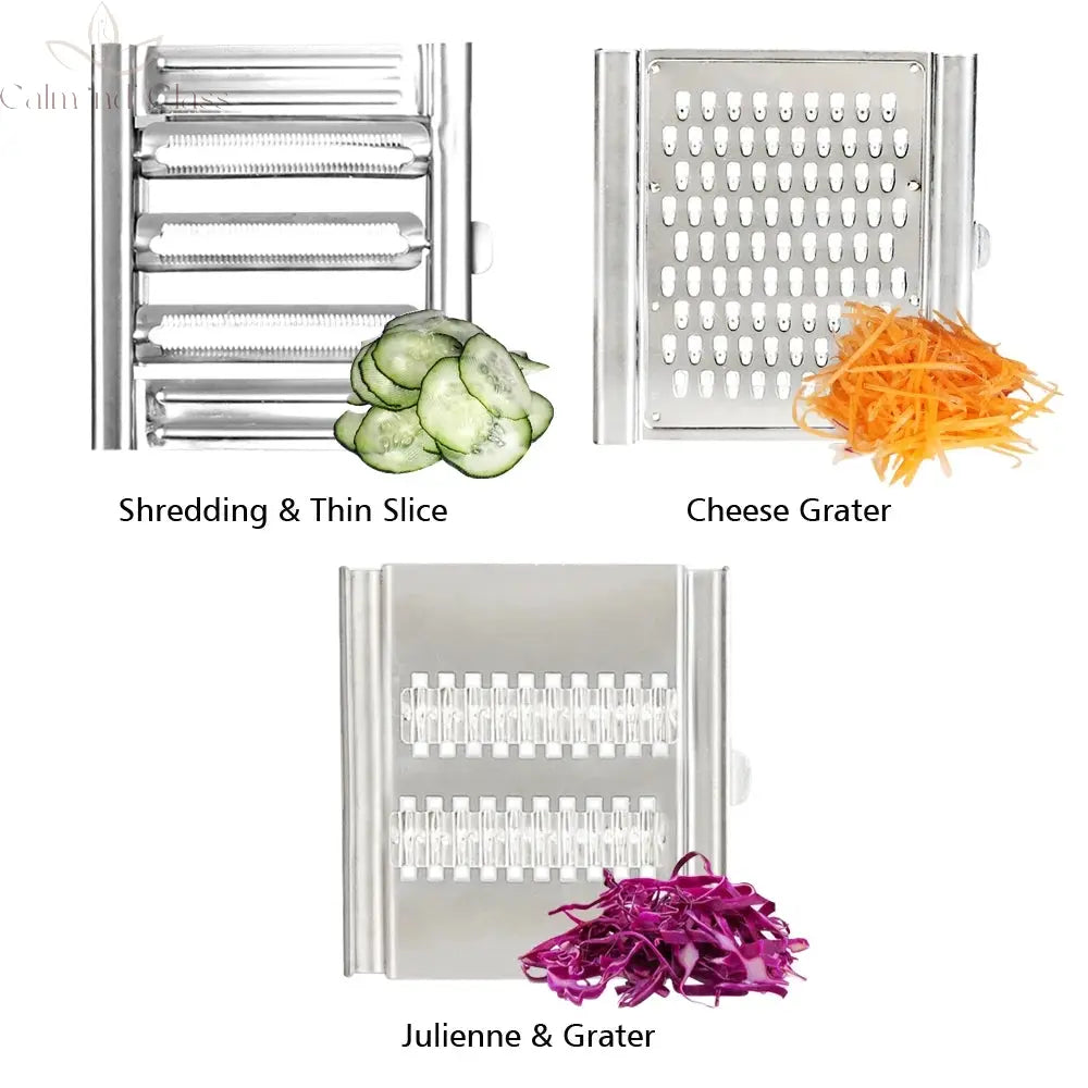 Shredder Cutter Stainless Steel Grater Portable Manual Vegetable Slicer Easy Clean Grater Multi Purpose Home Kitchen Tool Calm and Class