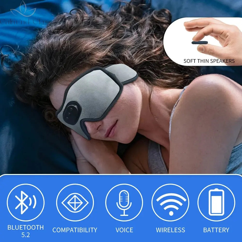 Sleeping Headphones Bluetooth Eye Mask Blackout 3D Contoured Cup Music Blindfold with Speaker for Travel Meditation Night Shift Calm and Class