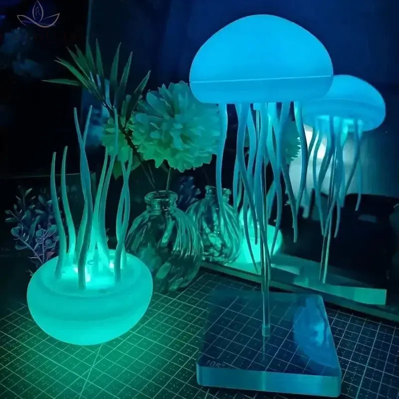 Smart Jellyfish Lamp Floating Ornament LED Glowing Atmosphere Light Night Light Bedside Decoration Girlfriend Gift Birthday Sign Calm and Class