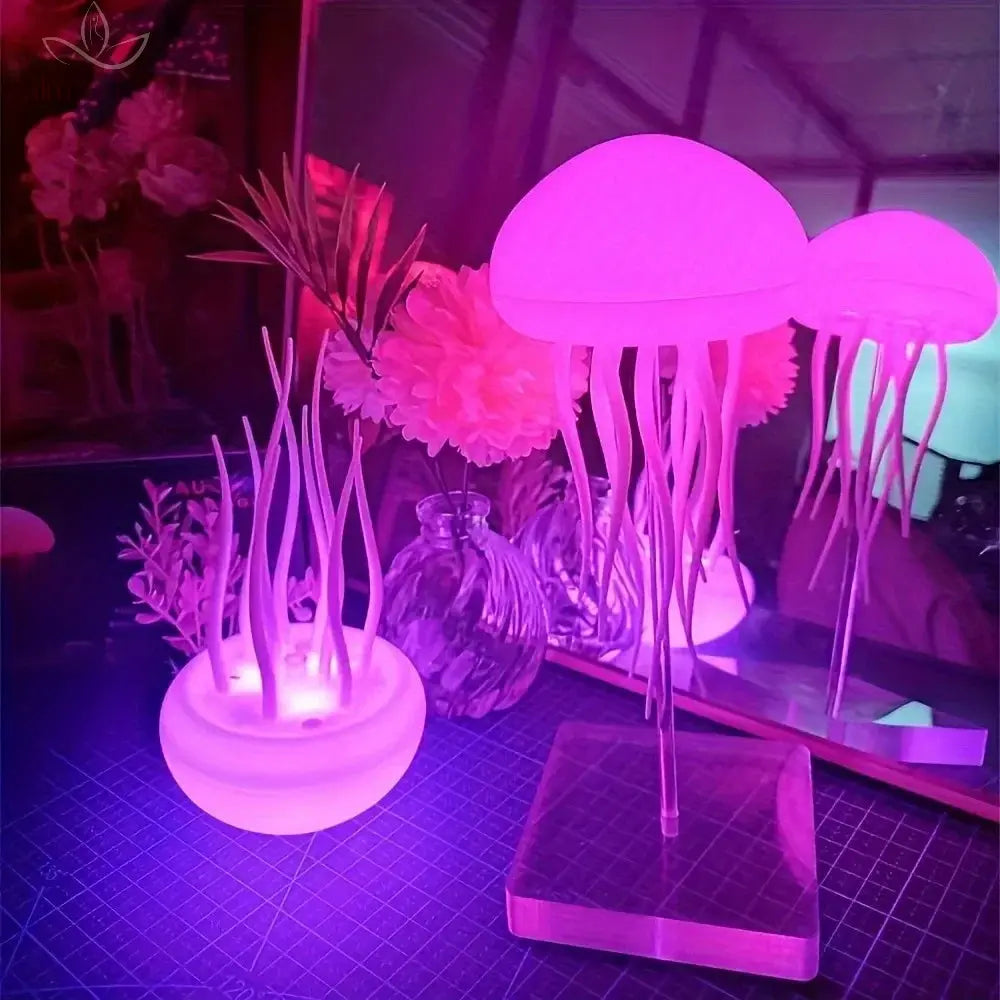 Smart Jellyfish Lamp Floating Ornament LED Glowing Atmosphere Light Night Light Bedside Decoration Girlfriend Gift Birthday Sign Calm and Class