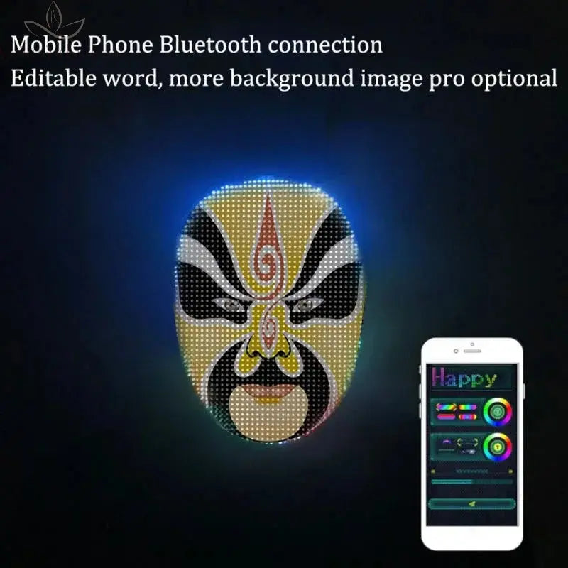 Smart LED Face Masks Programmable Bluetooth APP Control Change Face DIY Photoes for Party Display LED Light Mask for Halloween Calm and Class