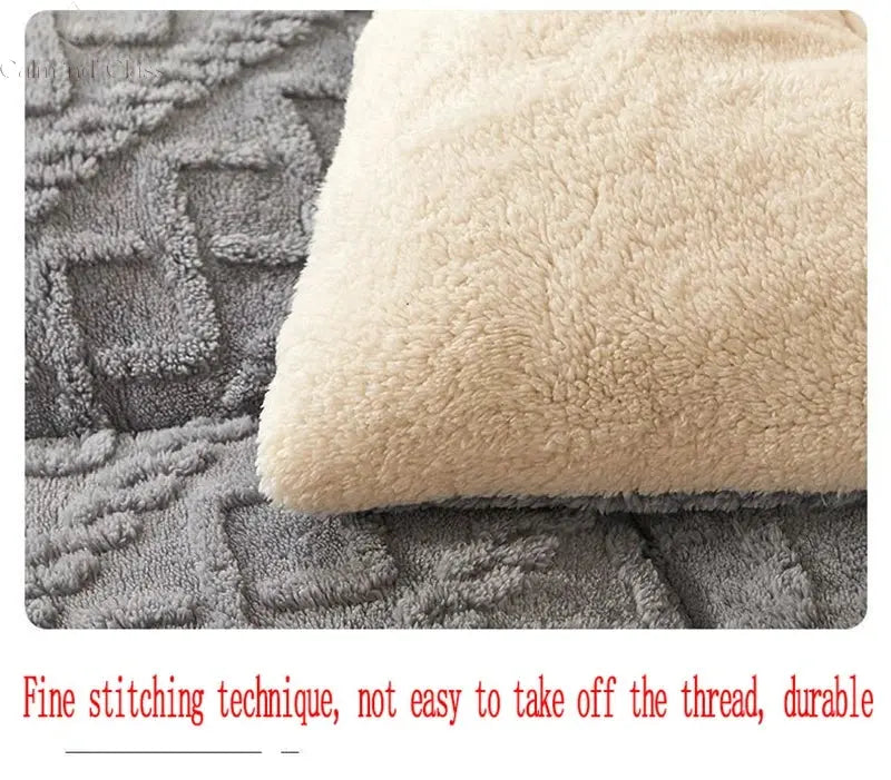 Soft Super Thick Winter Warm Blanket Artificial Lamb Cashmere Weighted Blankets for Beds Cozy Thicker Warmth Quilt Comforter Calm and Class