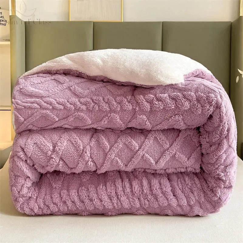 Soft Super Thick Winter Warm Blanket Artificial Lamb Cashmere Weighted Blankets for Beds Cozy Thicker Warmth Quilt Comforter Calm and Class