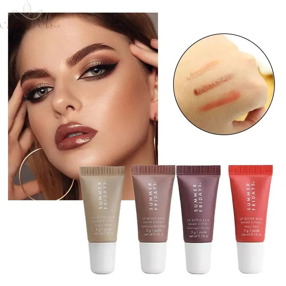 Summer Fridays Vanilla Beige Lip Balm Mini Lip Gloss Set Moisturizing Transparent Smooth Soft Tube Mirror Lipstick Makeup Set Calm and Class