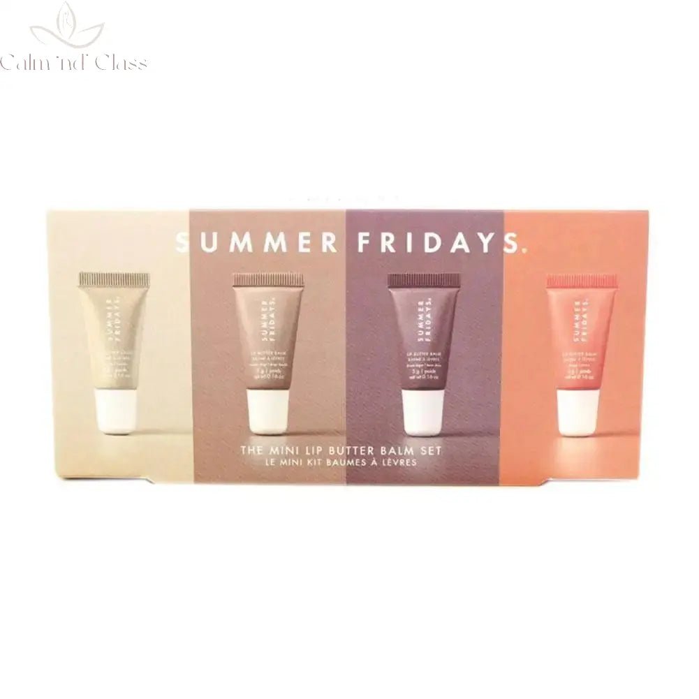 Summer Fridays Vanilla Beige Lip Balm Mini Lip Gloss Set Moisturizing Transparent Smooth Soft Tube Mirror Lipstick Makeup Set Calm and Class